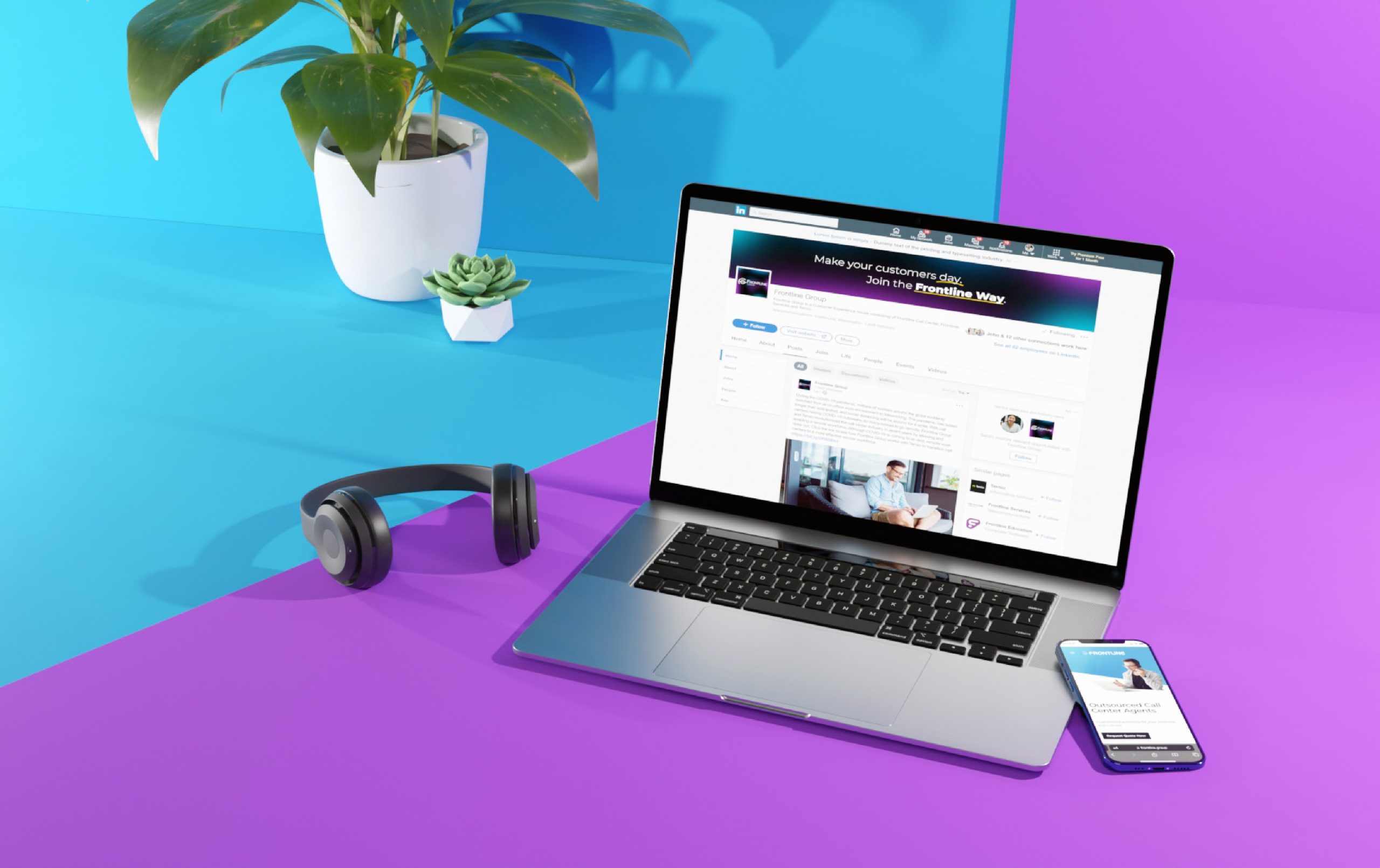Linked in Laptop Mockup